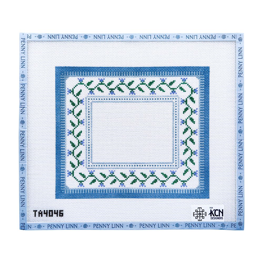 Light Blue and Lavender Floral Folk FRAME