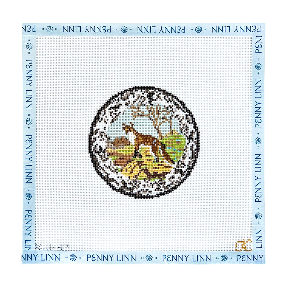 Transferware Fox Round