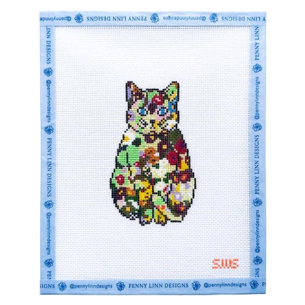 Floral Cat - Penny Linn Designs - Stitching with Stacey