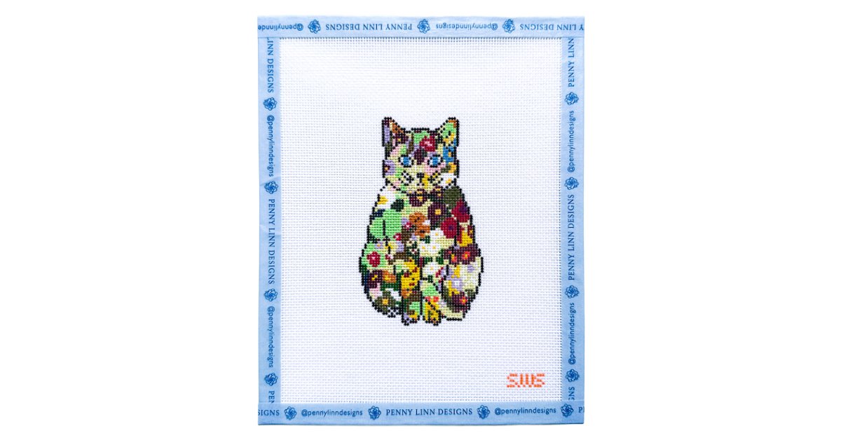 Floral Cat - Penny Linn Designs - Stitching with Stacey
