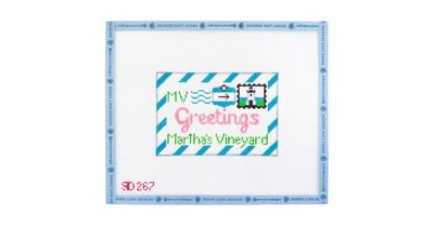 Greetings from Martha's Vineyard Letter - Penny Linn Designs - Rachel Donley Needlepoint Designs