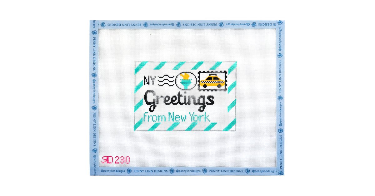 Greetings from New York Letter - Penny Linn Designs - Rachel Donley Needlepoint Designs