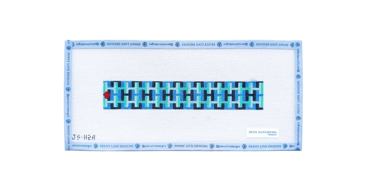 H Letter Key Fob - Penny Linn Designs - Jeni Sandberg Needlepoint