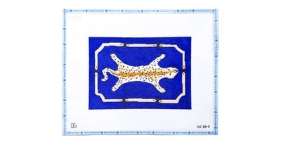 Leopard Clutch on Blue - Penny Linn Designs - The Plum Stitchery