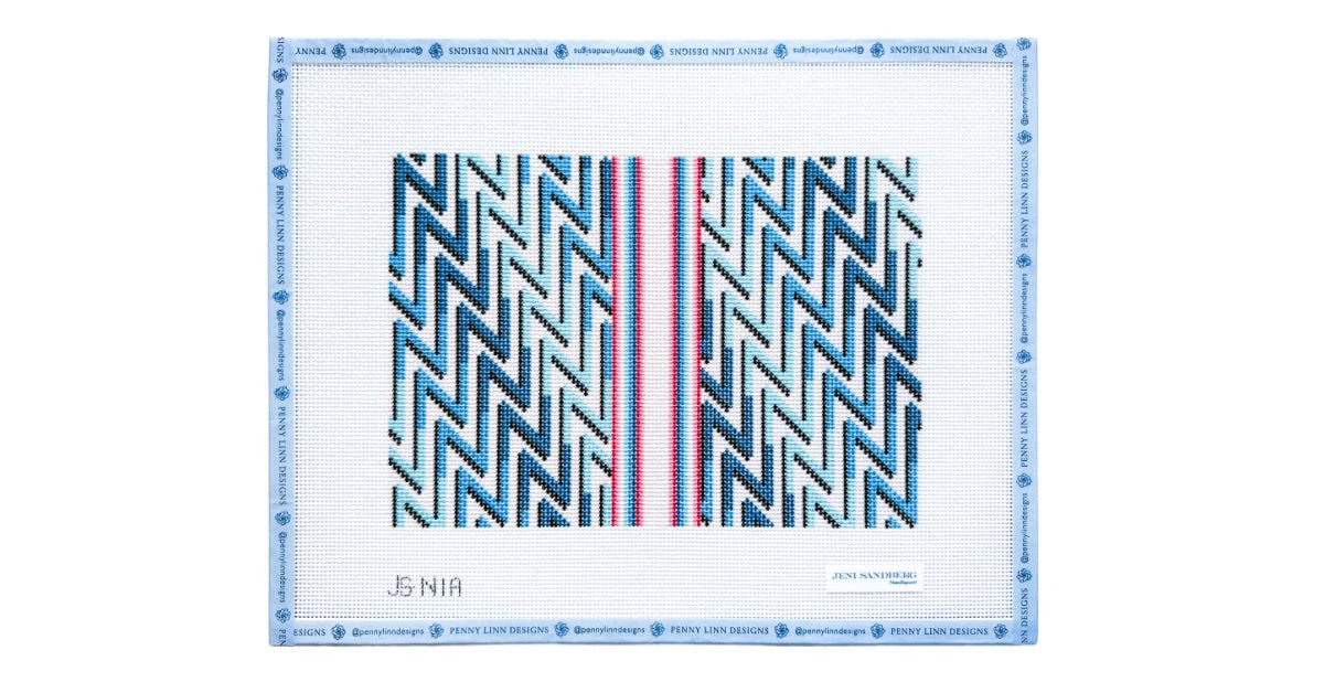 N Letter Clutch - Penny Linn Designs - Jeni Sandberg Needlepoint