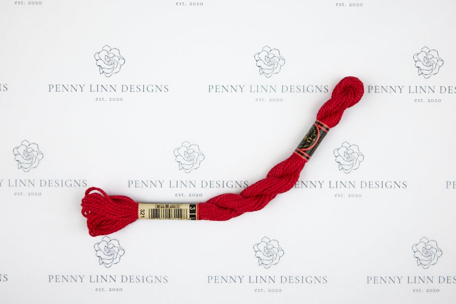 DMC 3 Pearl Cotton 321 Red - Penny Linn Designs - DMC