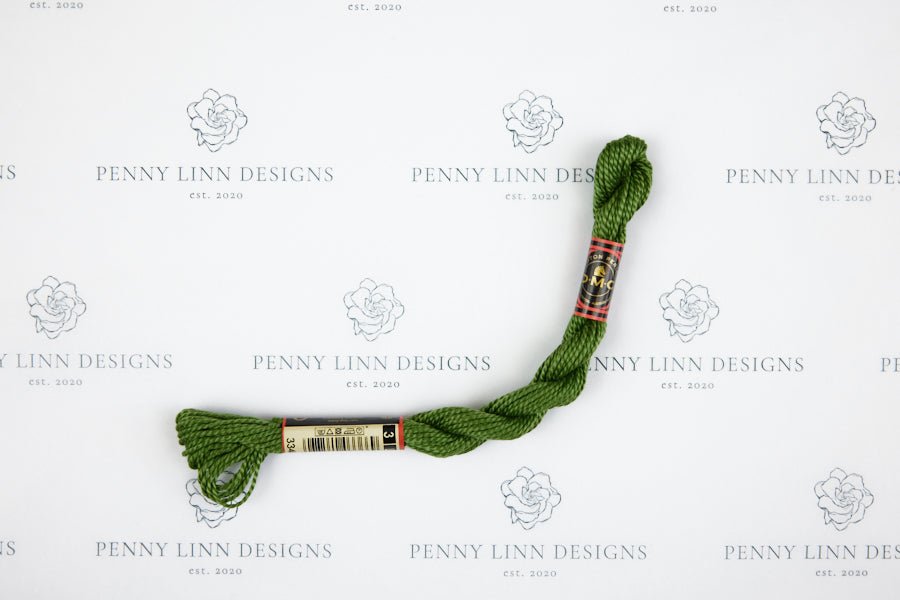DMC 3 Pearl Cotton 3346 Hunter Green - Penny Linn Designs - DMC