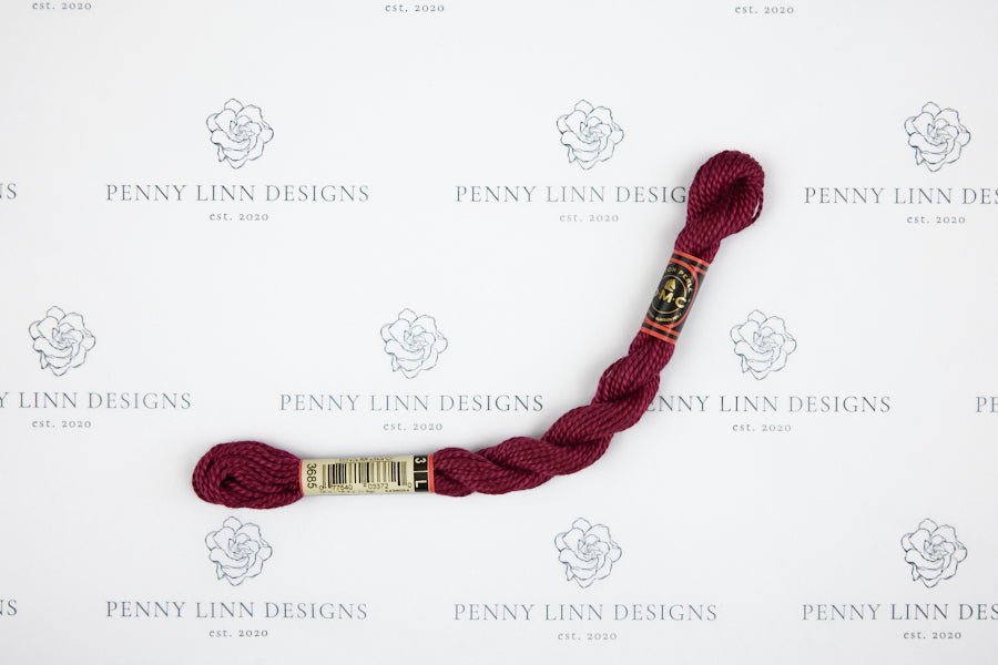 DMC 3 Pearl Cotton 3685 Mauve - Very Dark - Penny Linn Designs - DMC