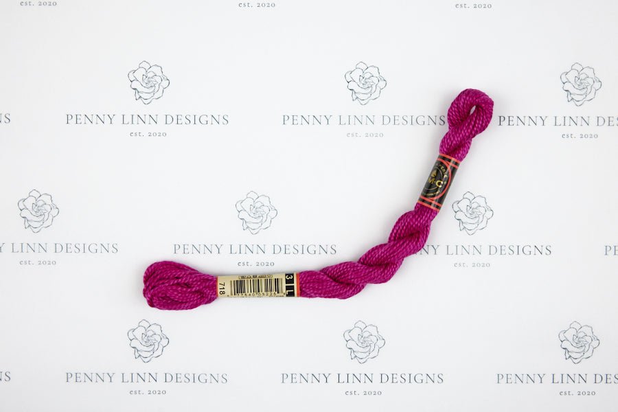 DMC 3 Pearl Cotton 718 Plum - Penny Linn Designs - DMC