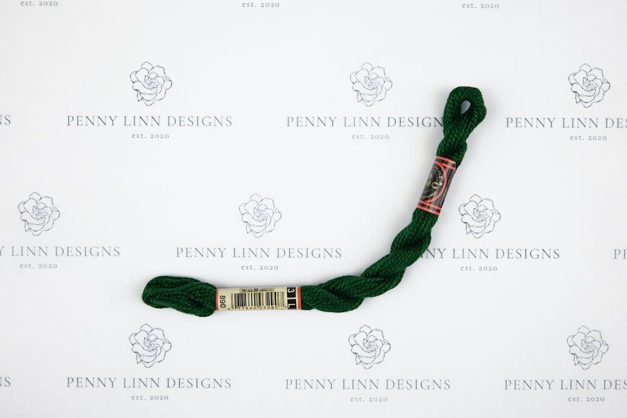 DMC 3 Pearl Cotton 890 Pistachio Green - Ultra Dark - Penny Linn Designs - DMC
