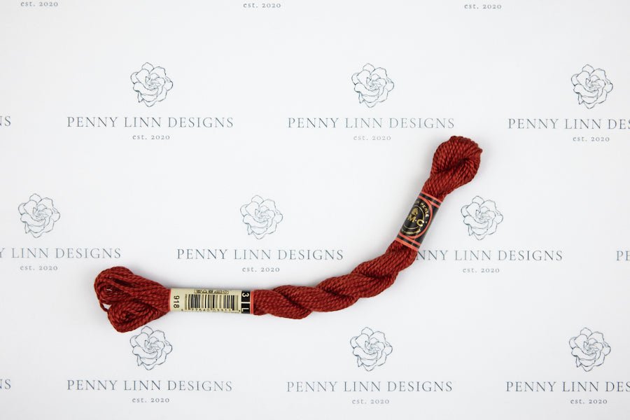 DMC 3 Pearl Cotton 918 Red Copper - Dark - Penny Linn Designs - DMC