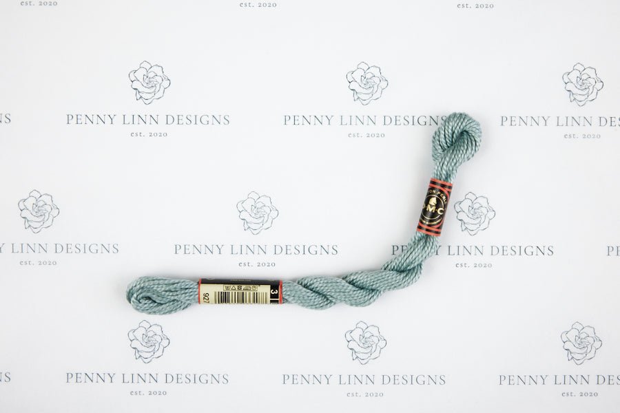 DMC 3 Pearl Cotton 927 Gray Green - Light - Penny Linn Designs - DMC