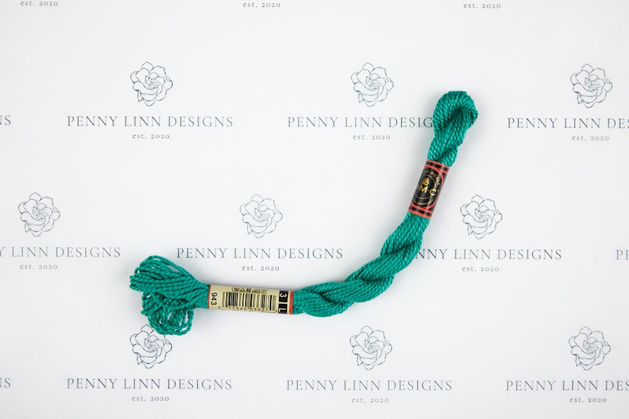 DMC 3 Pearl Cotton 943 Aquamarine - Medium - Penny Linn Designs - DMC
