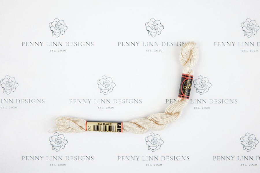 DMC 5 Pearl Cotton 712 Cream - Penny Linn Designs - DMC