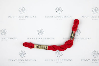 DMC 5 Pearl Cotton 817 Coral Red - Very Dark - Penny Linn Designs - DMC