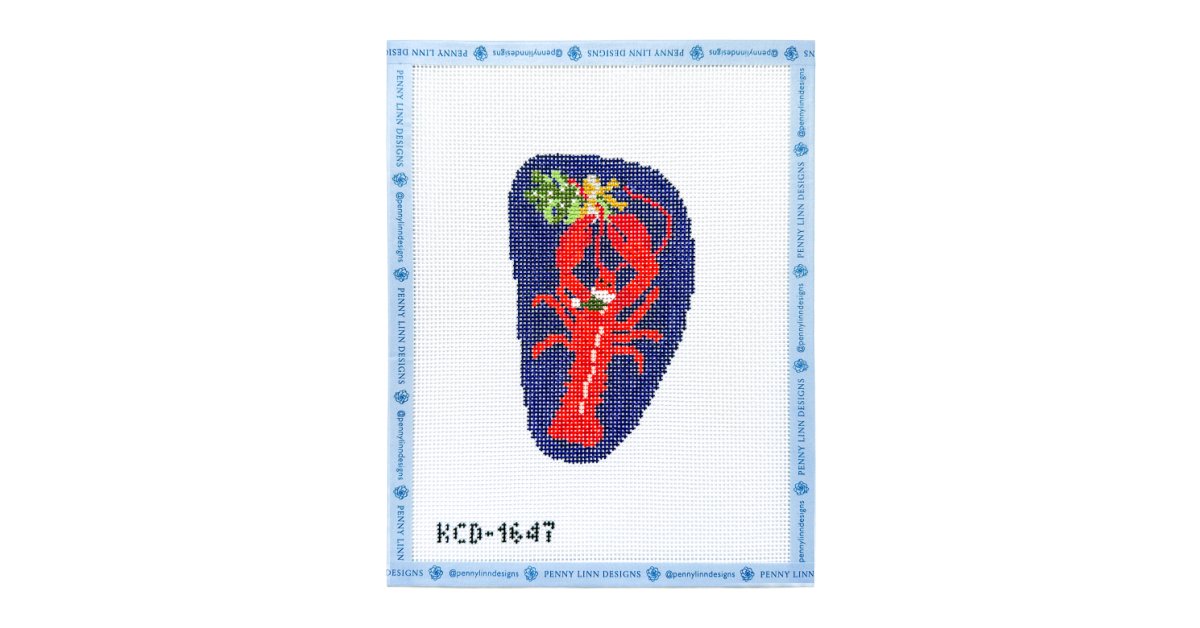 Holiday Lobster Ornament Canvas - Penny Linn Designs - KCN DESIGNERS
