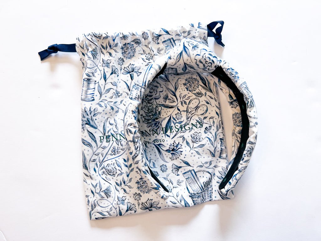 Needlepoint Print Knotted Headband - Penny Linn Designs - Penny Linn Designs