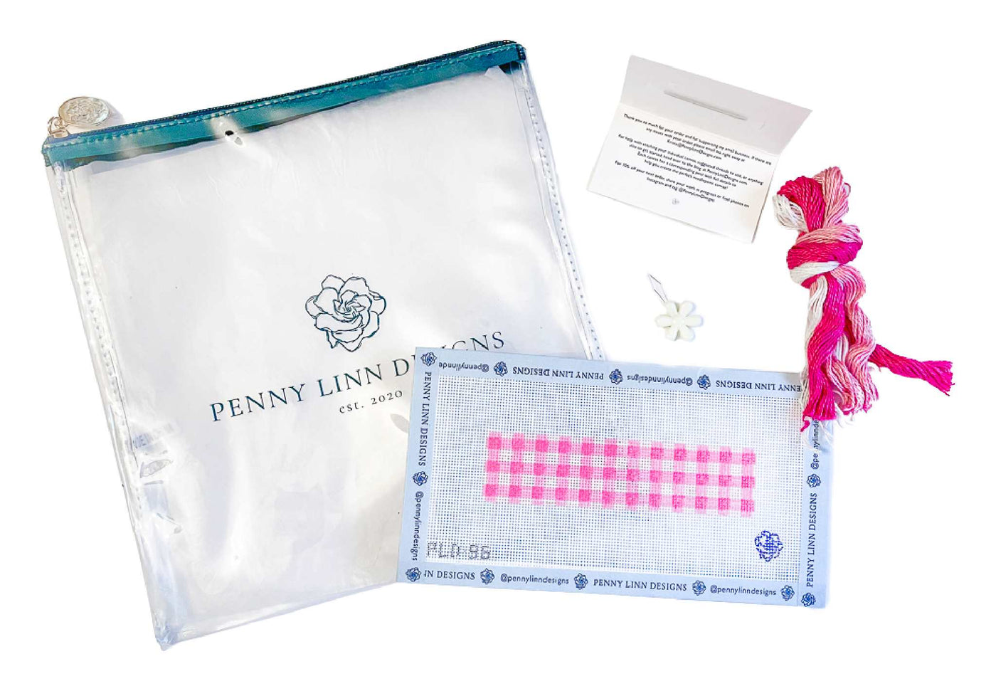 Pink Gingham Key Fob - Penny Linn Designs - Penny Linn Designs