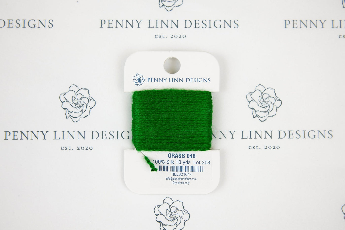 Planet Earth Silk Card - 048 Grass - Penny Linn Designs - Planet Earth Fibers