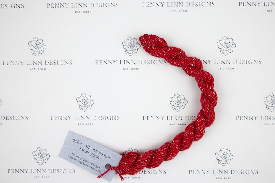 Silk & Ivory Stardust 511 Really Red - Penny Linn Designs - Brown Paper Packages