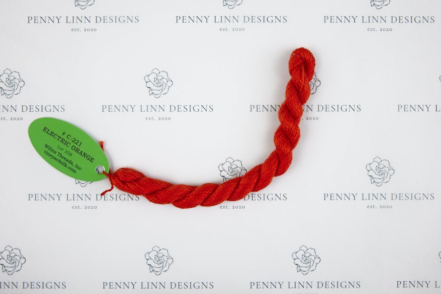 Vineyard Silk C-221 ELECTRIC ORANGE - Penny Linn Designs - Wiltex Threads