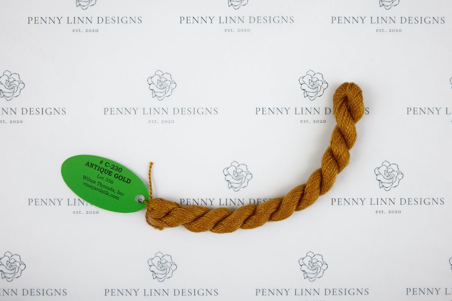 Vineyard Silk C-230 ANTIQUE GOLD - Penny Linn Designs - Wiltex Threads